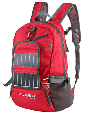 portable power ECEEN Solar Powered Hiking Daypacks with 3.25 Watts Solar Charger for Hiking camping things to pack for Backpacking